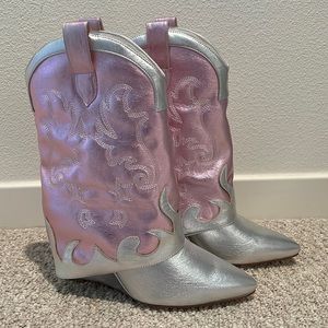 AZALEA WANG PARTY IN THE USA FOLD OVER WESTERN BOOT IN METALLIC